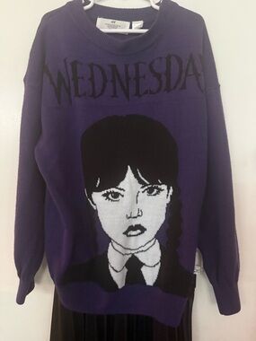 H&M Purple Wednesday Ribbed Knit Sweater